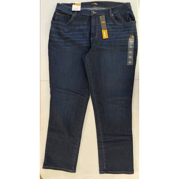 Lee Womens Relaxed Fit Straight Leg Jeans 16W Petite Denim - Picture 1 of 7